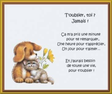 toublier??? toi??? jamais!!!